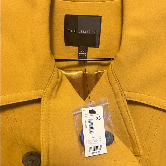 🚫SOLD🚫NWT The Limited Mustard Double-Breasted Pea Coat - Picture 3 of 6
